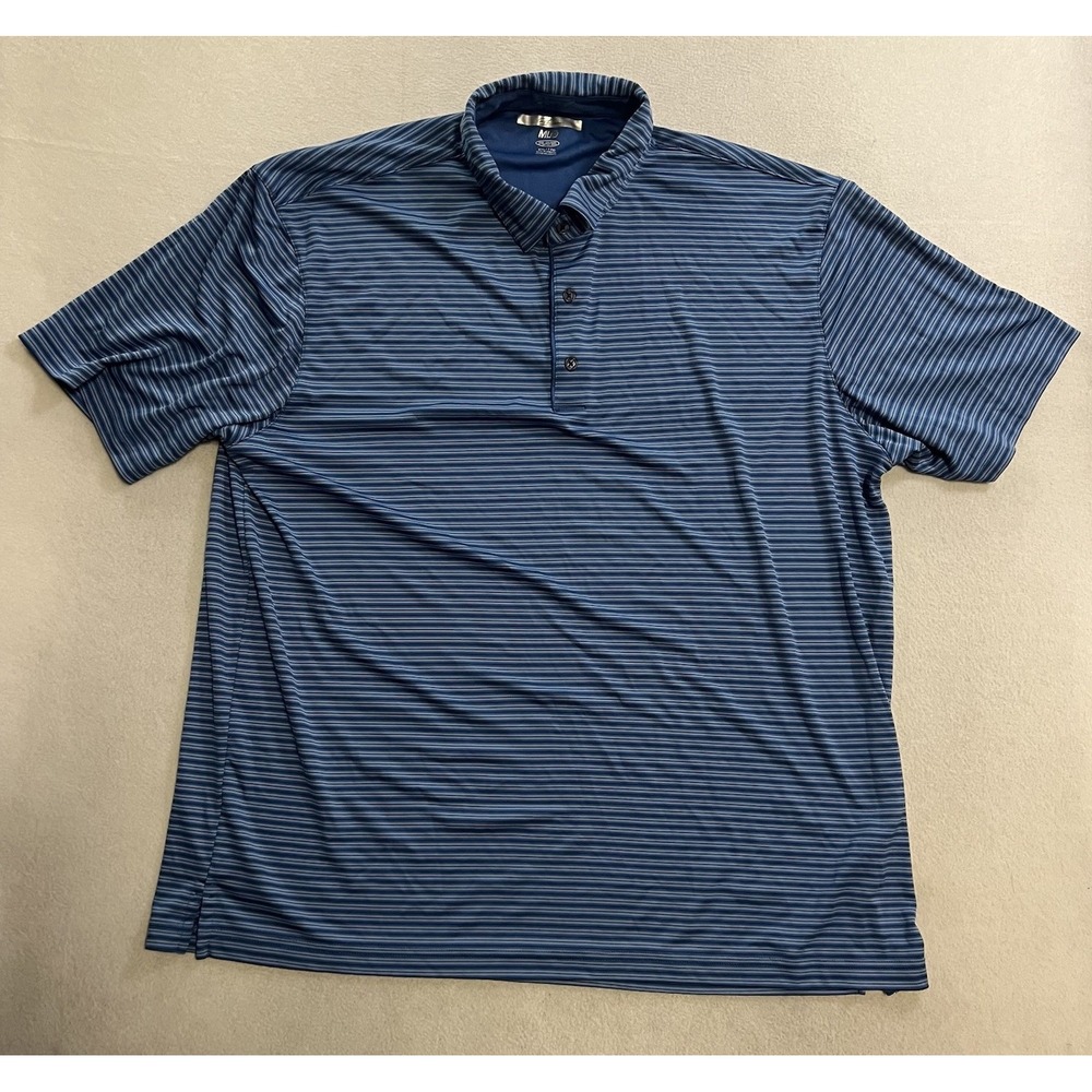 Greg Norman ML75 Polo Shirt Men's Size XXL Blue PlayDry Performance Golf